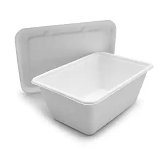 Contenedor cuadrado de fibra de bagazo para llevar biodegradable desechable resistente al agua de 1000 ml con tapa
