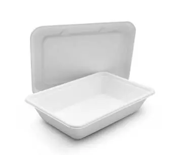 Pulpa de fibra biodegradable resistente al calor resistente al agua 500 ml caja de comida rápida rectangular al por mayor