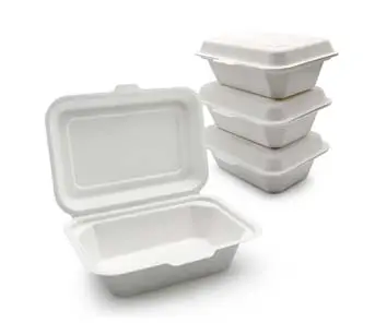 Contenedor de almuerzo desechable para restaurante, congelador de microondas sostenible biodegradable de 600 ml