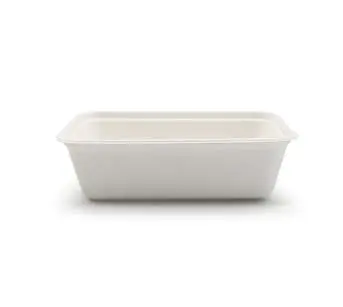 Congelador portátil para microondas de 750 ml, contenedor rectangular de caña de azúcar biodegradable y seguro