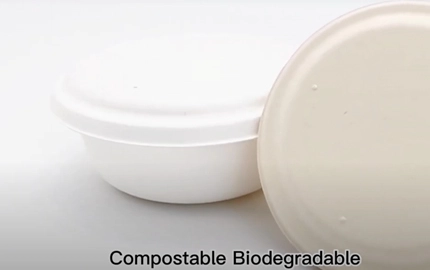 Cuenco redondo biodegradable desechable de bagazo