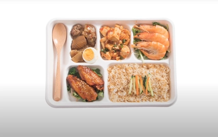 Bandeja de compartimiento de fibra de bagazo de caña de azúcar compostable