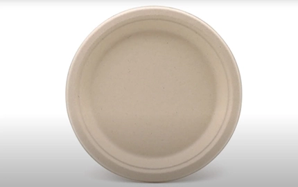 Placa redonda desechable a base de plantas biodegradable sostenible