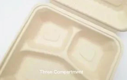 Caja de concha desechable de 9 pulgadas 3 Comp para uso pesado a base de plantas biodegradable sostenible