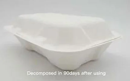 Caja de concha de 850ml biodegradable desechable de bagazo de caña de azúcar