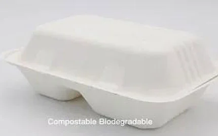 Caja de concha desechable biodegradable 850ml 2 Comp