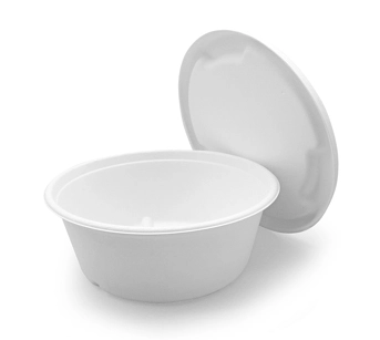 Tazón de sopa redonda extra grande de fibra natural seguro congelador orgánico biodegradable de 1500 ml